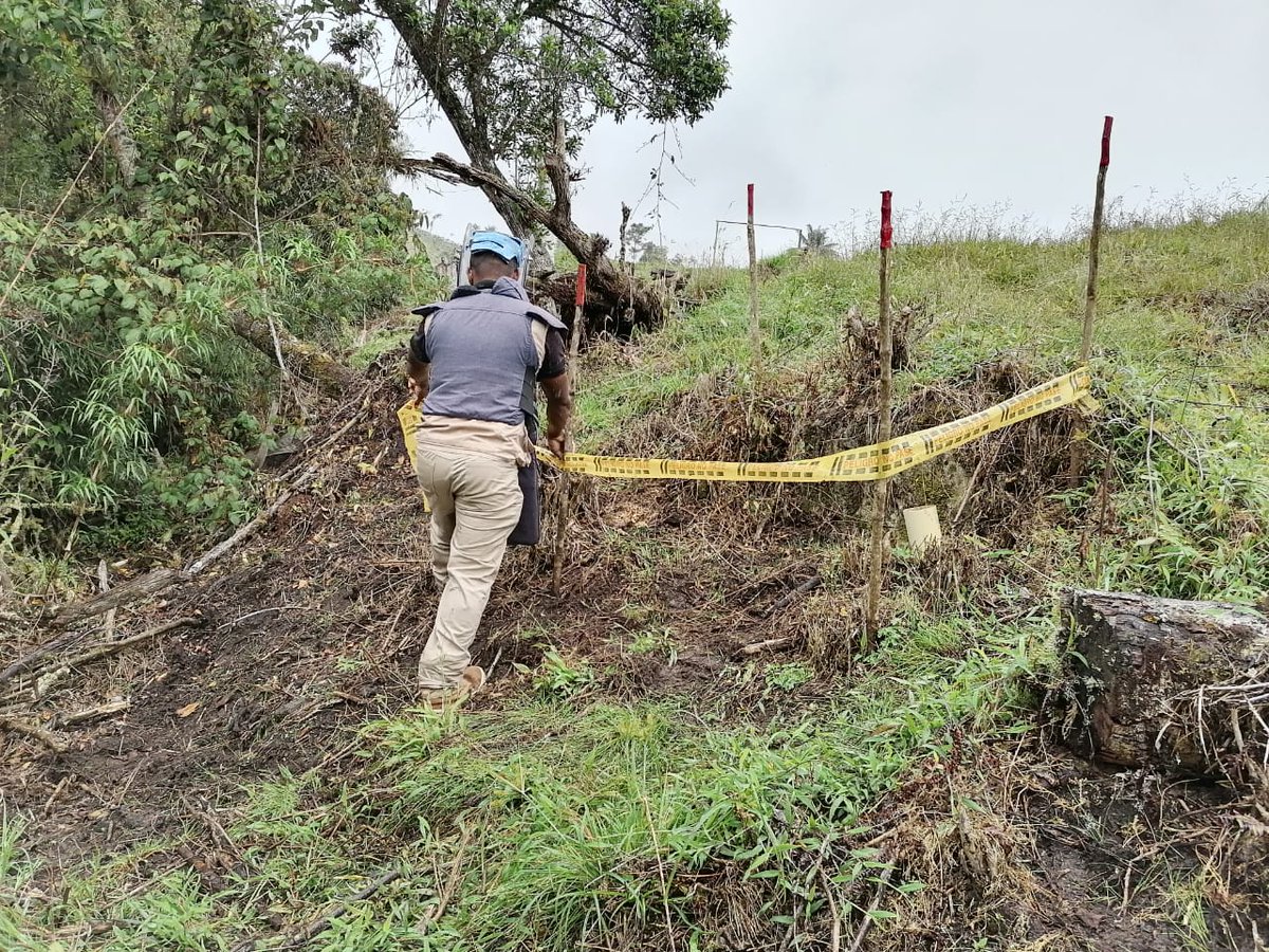 ReservaBR4's tweet photo. En las veredas La Hacienda y Villanueva del municipio de Planadas #Tolima, soldados del Batallón de Ingenieros de Desminado Humanitario N⁰2,destruyeron un artefacto explosivo y una munición sin explosionar que afectaban la labor de agricultura de los moradores de la región https://t.co/Pz8i6l97N5