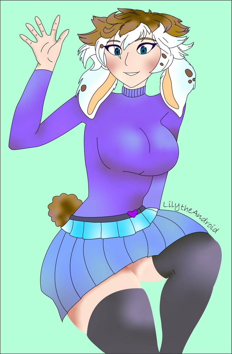 LilytheAndroid's tweet image. Decided to practice a little bit of shading on a previous commission I did and I think it really makes it pop!