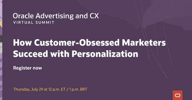 Ngoti8tr's tweet image. Today&apos;s marketers use #personalization to drive growth, loyalty, and engagement. Join the #OracleCXSummit on 7/29 at noon ET to learn how to simplify the process and use resources more efficiently. Register today via @OracleCX: bit.ly/3x8IBss