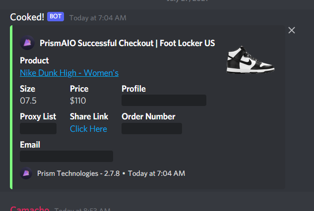 Holykicksca's tweet photo. @PrismAIO  and @GeekProxies last min Queue IT change but still got one : ). https://t.co/72fy7QhOpc