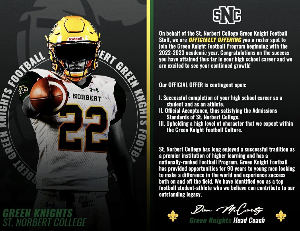 Trent Scheuerman ๐ (@scheuerman2022) on Twitter photo After a great talk with coach <a href="/_CoachSWANSON/">Riley Swanson III</a> I am grateful to receive an offer to ST. Norbert college! @stnorbert @SandyPants <a href="/coachking77/">Coach King</a> <a href="/CoachLoveB1/">Bryan Love</a> <a href="/WHSFootball_/">Wheeler Wildcats Football</a> <a href="/TJones8244/">Terry Jones Jr</a> <a href="/Coach_C_Beal/">Coach Beal</a> <a href="/RecruitGeorgia/">Recruit Georgia</a> <a href="/CoachWomack24/">Xavier Womack</a> After a great talk with coach <a href="/_CoachSWANSON/">Riley Swanson III</a> I am grateful to receive an offer to ST. Norbert college! @stnorbert @SandyPants <a href="/coachking77/">Coach King</a> <a href="/CoachLoveB1/">Bryan Love</a> <a href="/WHSFootball_/">Wheeler Wildcats Football</a> <a href="/TJones8244/">Terry Jones Jr</a> <a href="/Coach_C_Beal/">Coach Beal</a> <a href="/RecruitGeorgia/">Recruit Georgia</a> <a href="/CoachWomack24/">Xavier Womack</a>