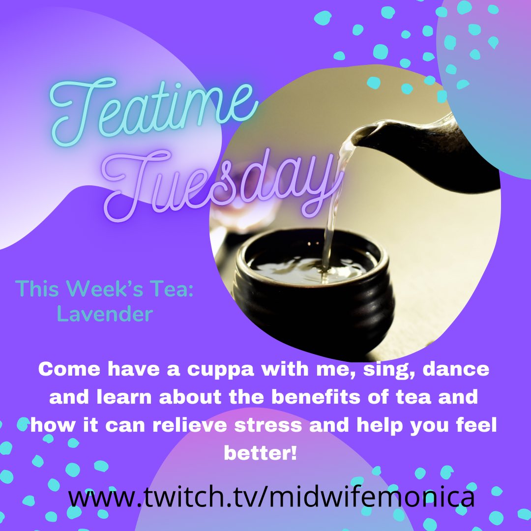 monipags's tweet image. It’s Tea Time! Come join me for a cuppa and learn all the amazing benefits of lavender herbs, oils and tea while enjoying the soothing sounds of song! 🎶 Live now! twitch.tv/midwifemonica
#lavender #tea #benefitsoftea #musictherapy #karaoke #twitch #twitchstreamer #twitchgirls