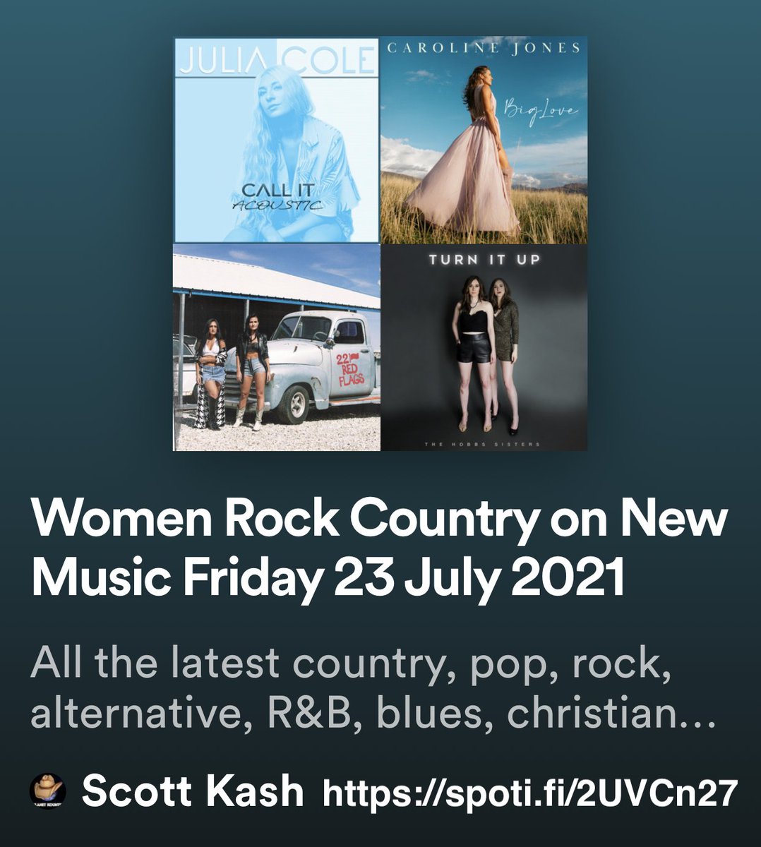 ScottKash88's tweet photo. Here’s the new Women Rock Country on #NewMusicFriday playlist for the new releases from last week #WomenOFCountry

@Chelsea_Sulkey
@musicbylockwood
@AshleyEWineland
@_AllieColleen
@tayloracorn
@NatBrookeMusic
@LisaNicoleMusic
&amp; many more

#Spotify
https://t.co/e1GU7Xaq9R https://t.co/EFuEirNfba