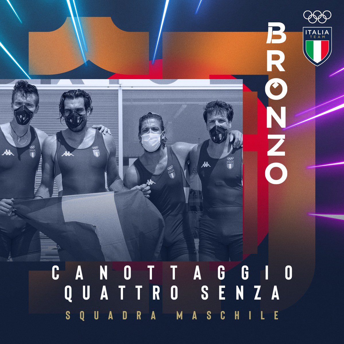 Più forti di tuttoooooo! Nonostante l'equipaggio modificato all'ultimo momento, il quattro senza è medaglia di BRONZO! 🥳

Straordinari Matteo Castaldo, Marco Di Costanzo, Matteo Lodo e Giuseppe Vicino! 🥉

#ItaliaTeam | #StuporMundi | <a href="/canottaggio1888/">FederCanottaggio</a>