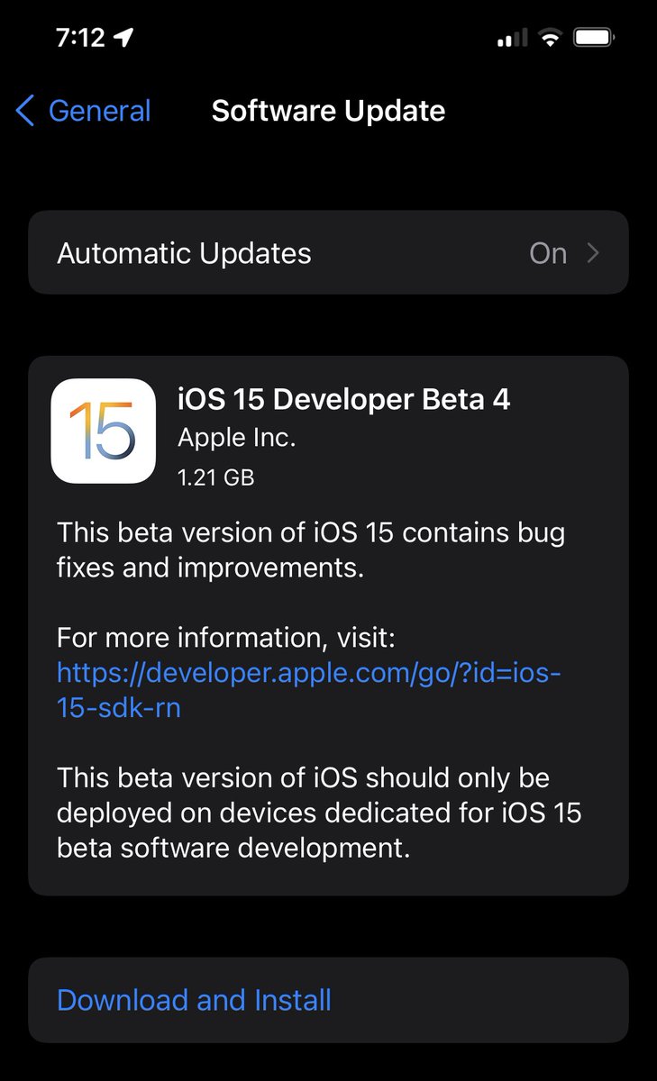 dhvanesh's tweet image. Finally iOS 15 beta 4 is available to download. 

#iOS15 #ios15beta