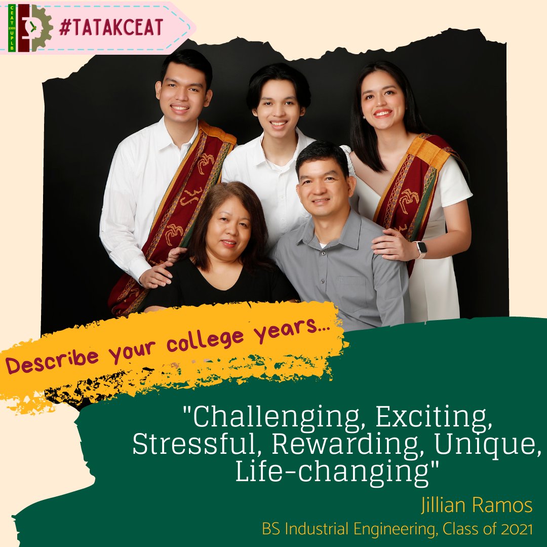 UPLBCEAT1983's tweet photo. Recount memories with your CEAT family! 

CONGRATULATIONS!

#BSIndustrialEngineering
#TatakCEAT
#OneCEAT
#UPLBSablay2021 https://t.co/oZTjfgIyBD