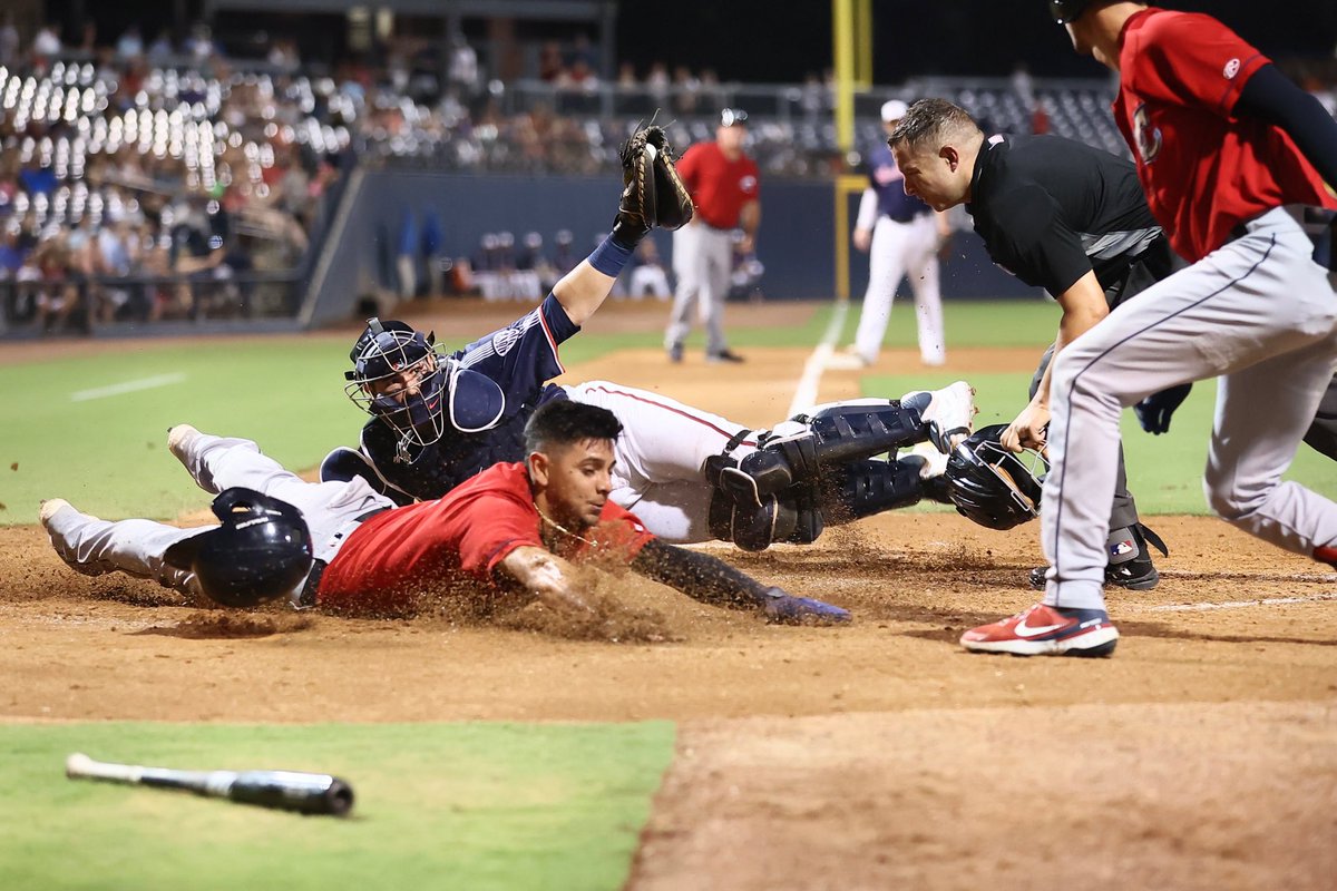 nashvillesounds's tweet photo. And the back end of @MattLipka’s perfect throw is @paytonhenry15 doing his thing slapping the tag on. “You’re out!” - Blue

📸: @CGSportsPhotos https://t.co/azWd2mniqT