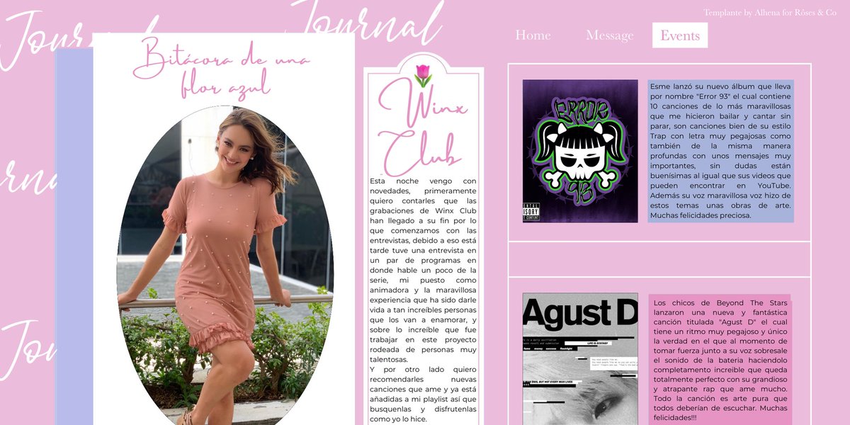 [🧚🏻‍♀️] . . . #WeAreWinxRP #𝕖𝕣𝕣𝕠𝕣𝟡𝟛by𝗲𝕤𝗺𝗲 #AGUSTfrBEYOND

Quiero contarles que hoy tuve una entrevista en donde hable sobre la serie y mi experiencia como animadora en Winx Club, de verdad me la pase muy bien. Además quiero recomendarles dos canciones maravillosas.💕