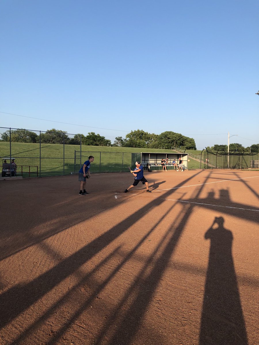 2019Halstead's tweet photo. Mr. Johnson going YARD in the Alumni vs Baseball Team softball game. Alumni pulled out a nail biter 19-4. Good times thanks to everyone that came out. https://t.co/dJp8MMEpIg