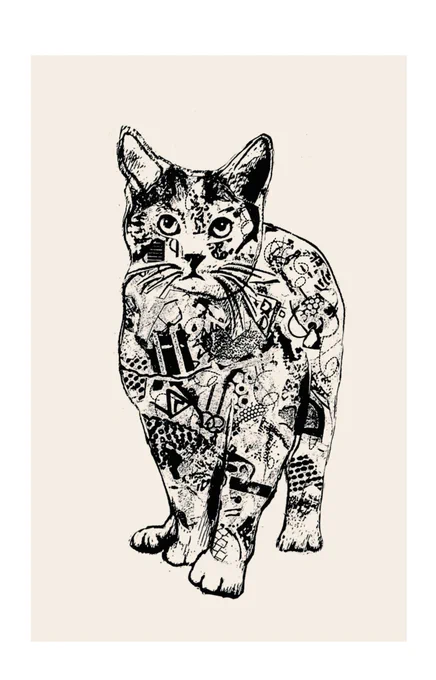 #イラスト好きさんと繋がりたい  #絵描きさんと繋がりたい #イラスト #絵 #猫 #銅版画の下図100分の34匹目の猫 
