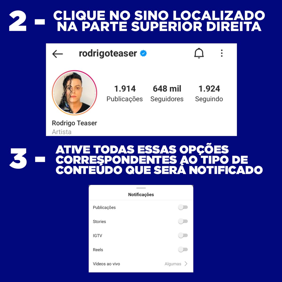 VaiTeaser's tweet photo. Quer estar sempre por dentro de todas as novidades do Rodrigo Teaser? ❤💥 Então arrasta para o lado e siga esses passos para ser notificado toda vez que ele postar algo. É rapido e fácil.🥰
#centraldefasrt
#rodrigoteaser #lançarodrigo #michaeljackson #tributoaoreidopop https://t.co/BOn2FzFHDN