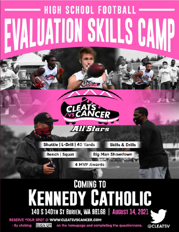 CleatsV's tweet photo. LINEMAN SHOWDOWN @CleatsV Cancer evaluation skills camp on Aug.14. Excited to have @gridironsp bring the energy under the leadership of @CaliDQ to set the tone for the lineman competition. Who's taking home the @PaulGAllen Trophy? Register here: https://t.co/4JimCrCYkw #Claimit https://t.co/SYOxTHOz2V