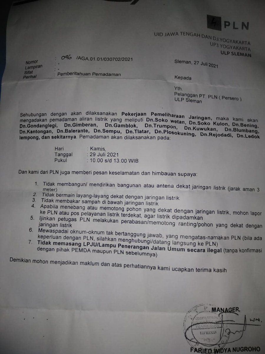 SelloTynus's tweet photo. @pln_jogja  mohon info utk laporan tsb apakah A1 mind?? https://t.co/8yqJBpQK84