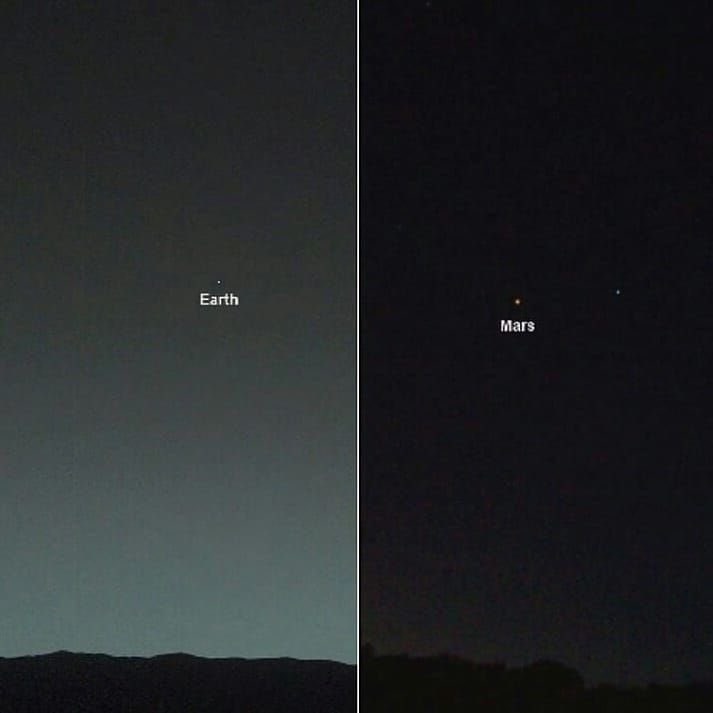 Latest in space on X: "Earth seen from Mars and Mars seen from Earth.  https://t.co/mebQZhsvog" / X