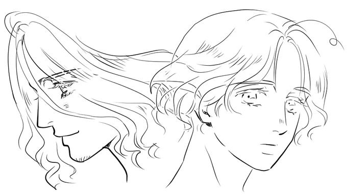 めざましウォーミングアップらくがき(もうお昼)
お兄さん描くとなぜかいつも懐かしの少女漫画みたいになっちゃう😂 