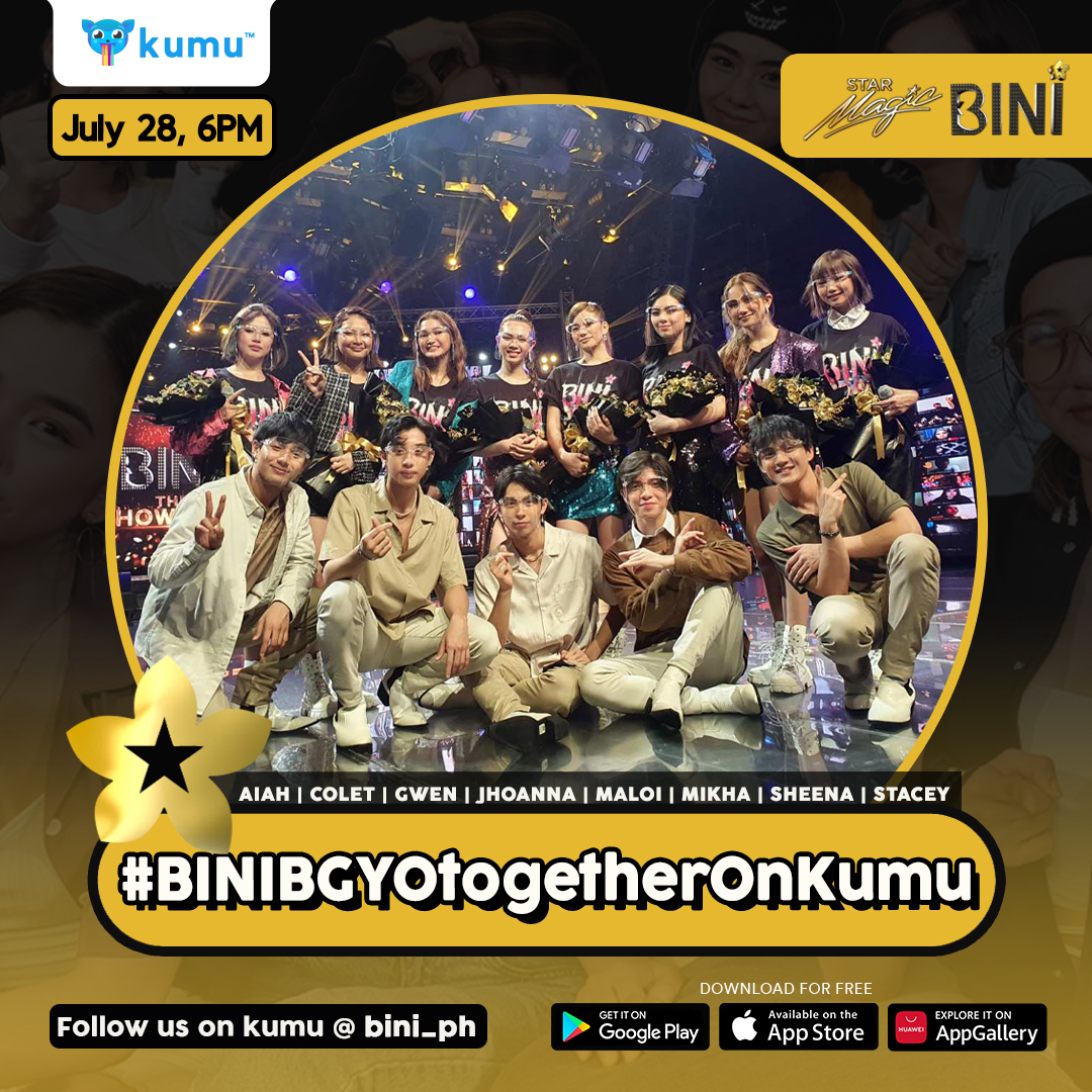 BINI_PH (@bini_ph) on Twitter photo Hey BL♾M, ACEs!
In celebration of the upcoming International Friendship Day, sibling groups <a href="/bini_members/">BINI_MEMBERS</a> and @OFCBGYO_MEMBERS will be on Kumu, together!
Don't miss this special day! Kitakits!
#BINIBGYOtogetherOnKumu Hey BL♾M, ACEs!
In celebration of the upcoming International Friendship Day, sibling groups <a href="/bini_members/">BINI_MEMBERS</a> and @OFCBGYO_MEMBERS will be on Kumu, together!
Don't miss this special day! Kitakits!
#BINIBGYOtogetherOnKumu