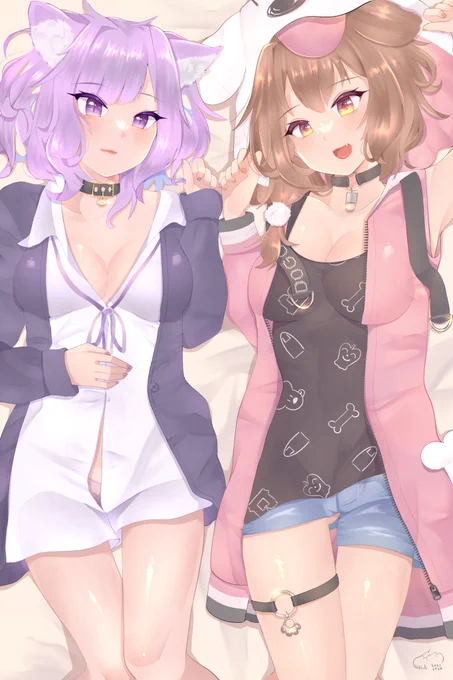 🐱🛏🐶

#絵かゆ 
#できたてころね
#おかころ 