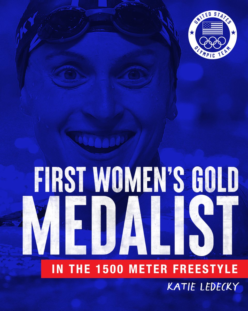 katie ledecky is the first women's gold medalist in the 1500 meter freestyle in history