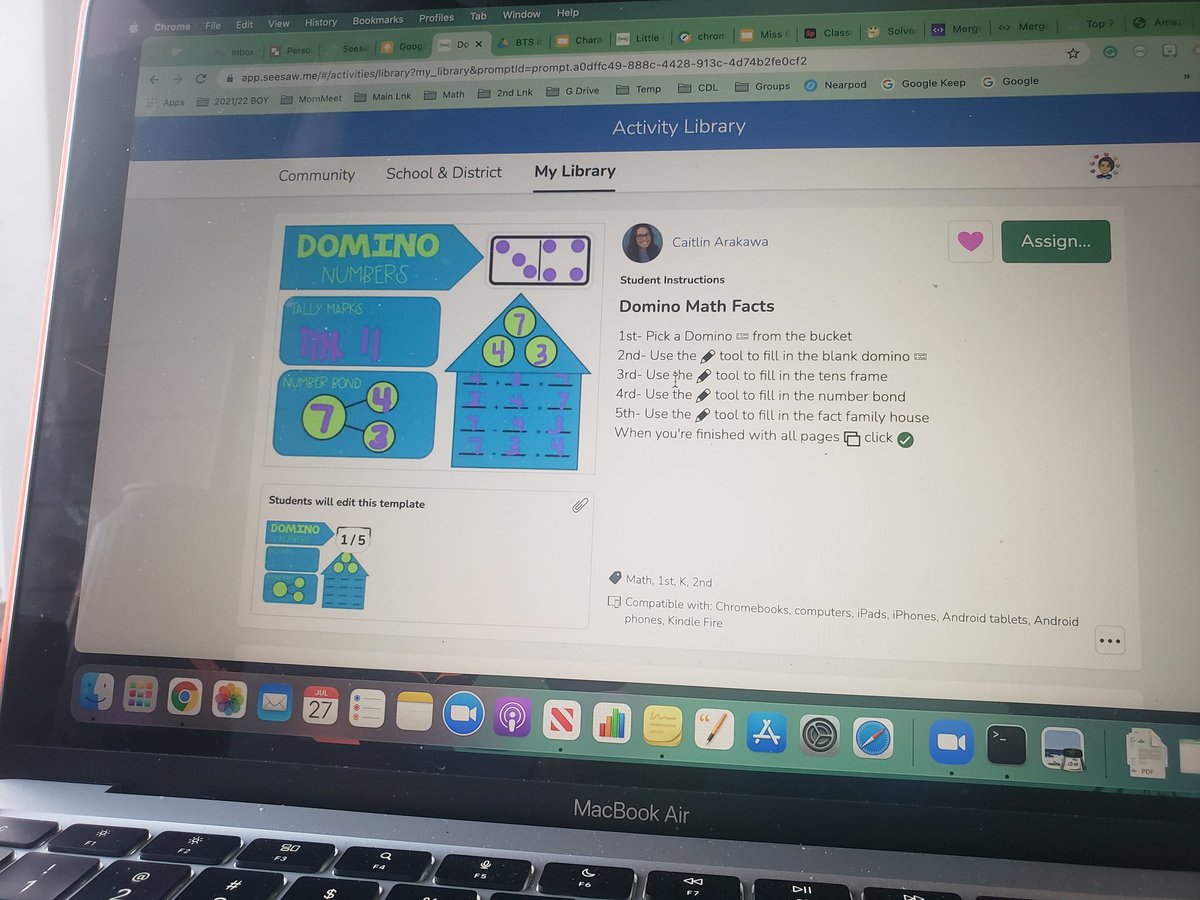 Thank you <a href="/caitlin_arakawa/">Caitlin Arakawa</a> for your #SeesawConnect2021 session on multidimensional learning! Can't wait to try out some of your math center activities and create more of my own! <a href="/Seesaw/">Seesaw</a> <a href="/MLmustangs/">Marshall Lane</a>