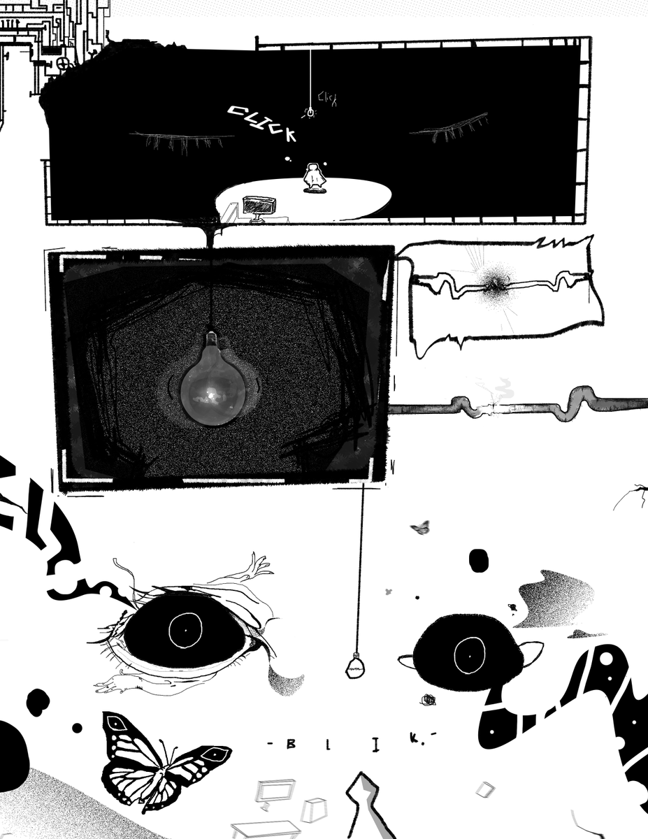Indie Manga Concept:

(ＢＬＩＫ)

Visualizing an artist's breakthrough. I've been in a hole for a while but drawing this felt somewhat refreshing.

Will continue to update whenever I get the feeling.

#indiemanga #manga #BLIK #design #creative #Webtoon #anime