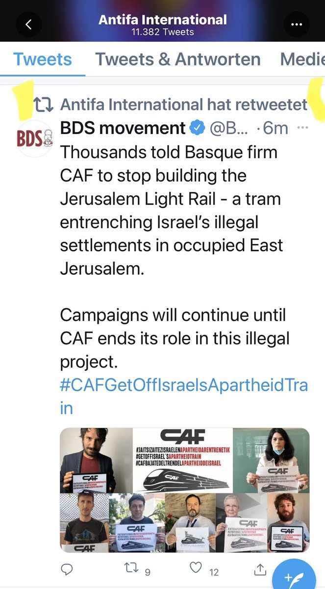 jutta_ditfurth's tweet photo. Vorsicht! @ AntifaIntl ist auch nur ein U-Boot des antisemitischen Israel-Hasser-Vereins #BDS
#No2BDS #BDSfails https://t.co/Jce7coVIKs