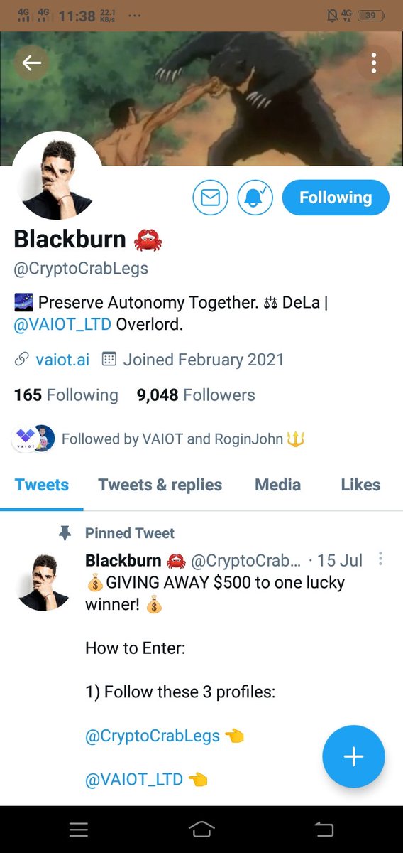 rotsean1's tweet photo. @AyyMG @CryptoCrabLegs @VAIOT_LTD done😊 https://t.co/B5xGZoBJYL