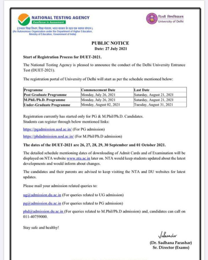 NilKamaloffici1's tweet image. #Breaking 
NTA release delhi university , registetration till only 31 august ...
If exam will conduct then , we will not be take admission in DU ..
 last option is cancel exam
@ActivistSukhpal @AdvMamtaSharma @dpradhanbjp @court_india @ActivistSukhpal 
#SCsaveCBSEprivatestudent