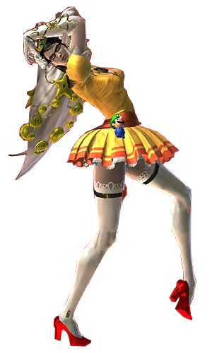 Supone Desilusión Miseria Star⭐Queen on Twitter: "A Daisy-themed costume is featured in the Wii U  port of Bayonetta. It is similar to the Princess Peach costume, but it  features a mini Luigi plush decoration instead