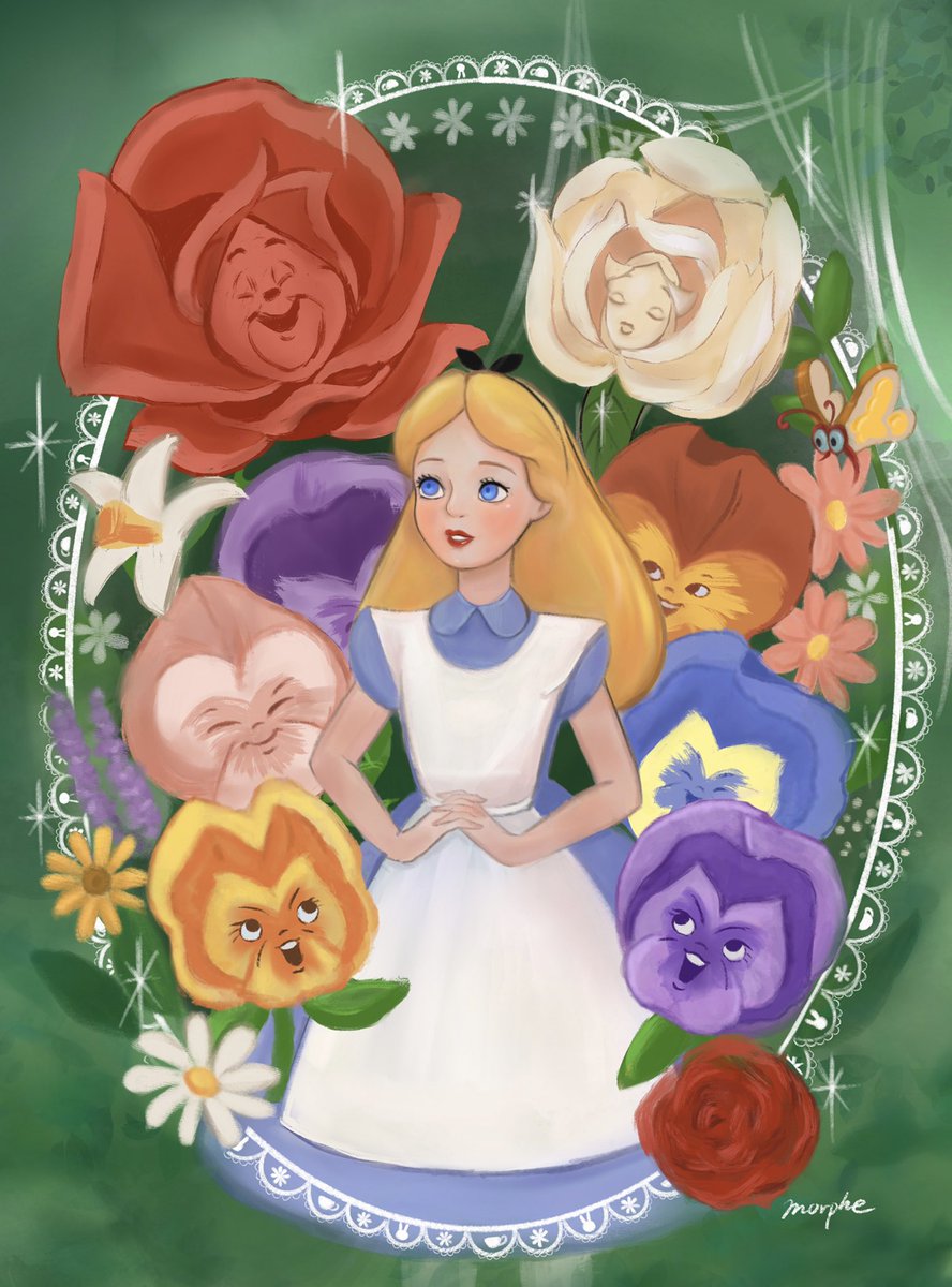 ✨🌹花たちの歌が響く きらめく昼下がり🦋✨ #ふしぎの国のアリス70
