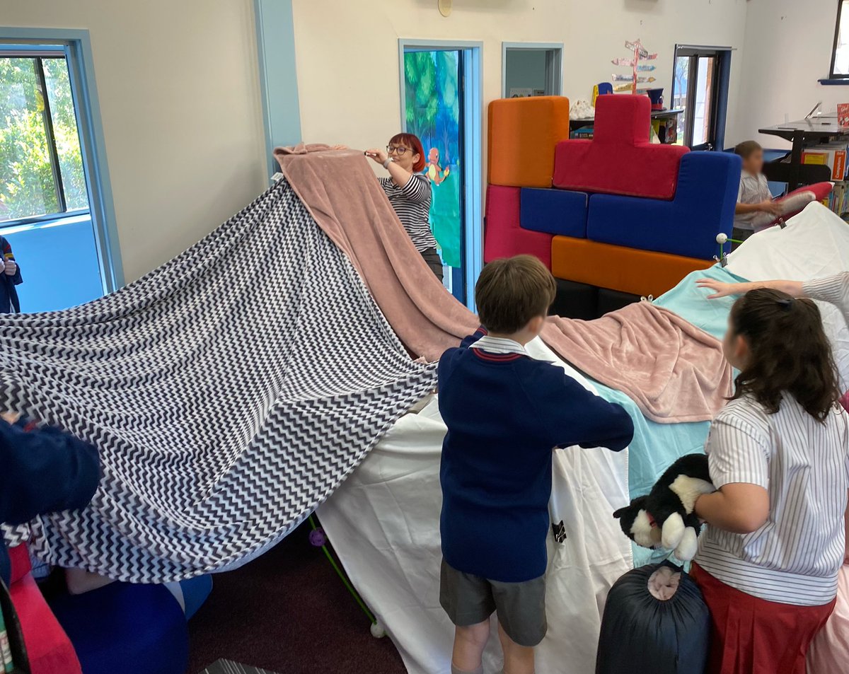 WestMACLib's tweet photo. Congratulations to 4R on a massive reading effort in Semester 1! This class earned the highest number of points in the Literacy Pro system (for Years 3-6), and won a blanket-fort-building dance party for themselves 🎉 https://t.co/6ORK92uGuz