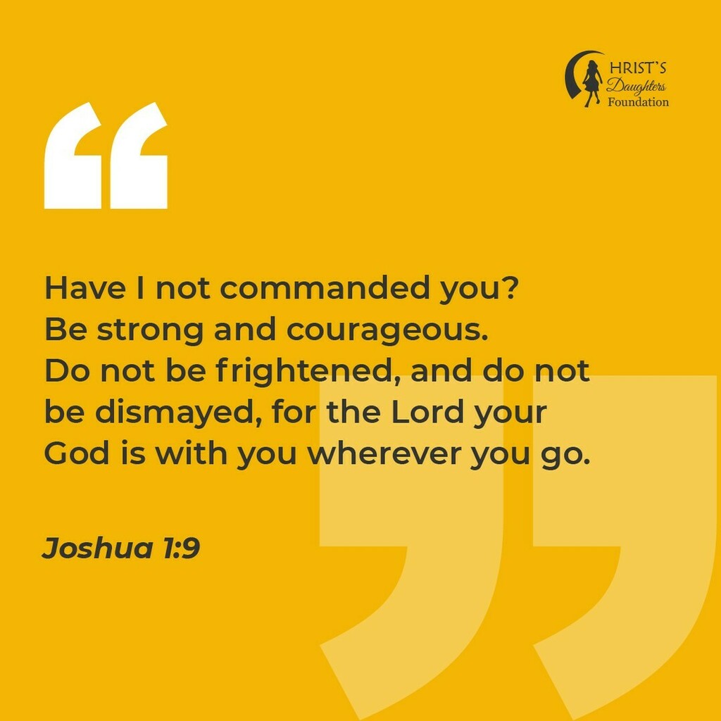 CDTanzania's tweet photo. Joshua 1:9
"Have I not commanded you? Be strong and courageous. Do not be frightened, and do not be dismayed, for the Lord your God is with you wherever you go."

#cdf #mwanza #tanzania #christ 

#nyayozangu @nyayozangu #madukayetu #nonprofit #philanthropy #fundraising #dona… https://t.co/KjTwmDEyRq