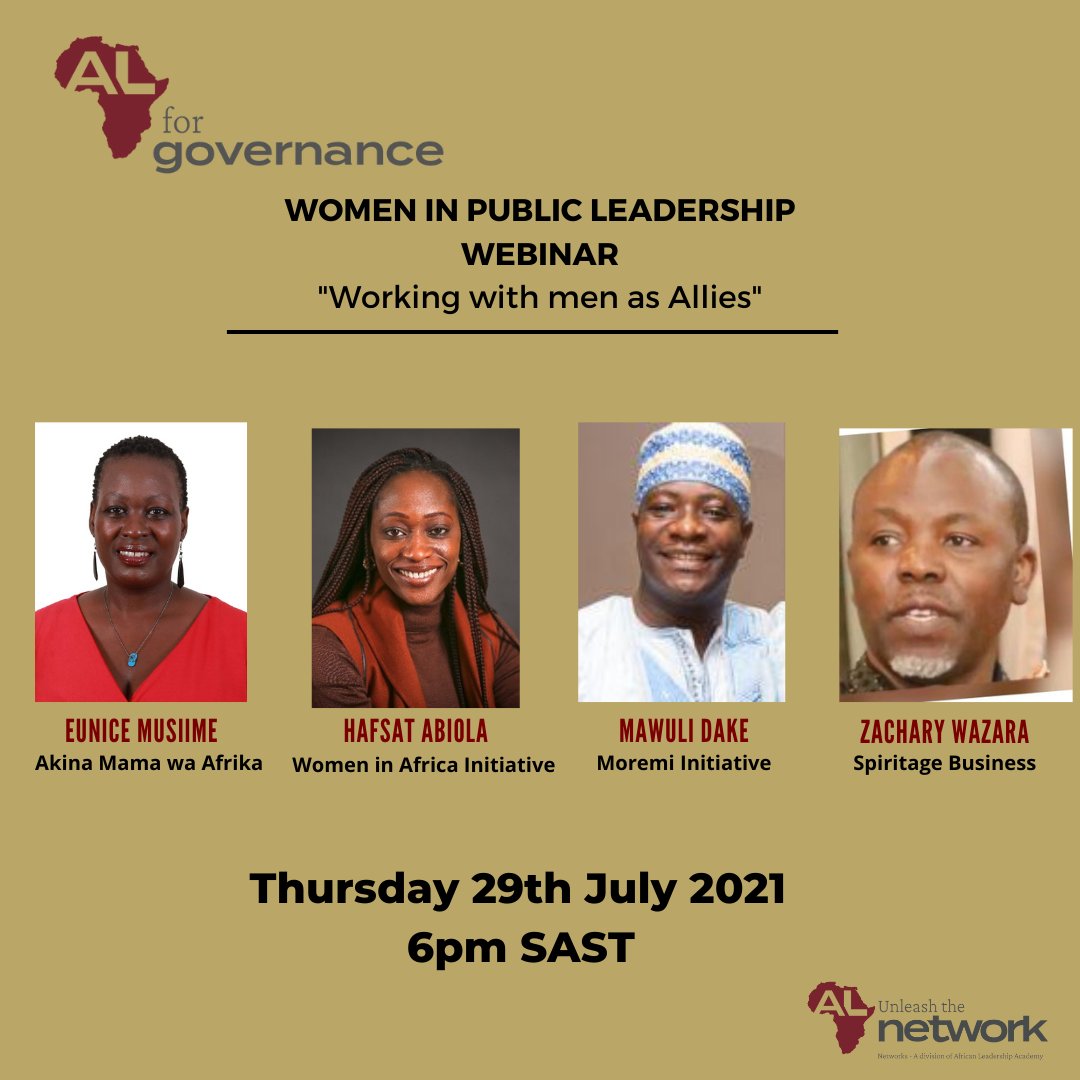 unleash_network's tweet photo. AL for Governance is excited to continue the series on Women In Public Leadership; highlighting the amazing work that women across the African continent are doing in Public Service and Leadership. Thursday 29th July, 6PM SAST. Link in Bio. #WomenInLeadership #ALforGovernance https://t.co/AirfpYtQwy