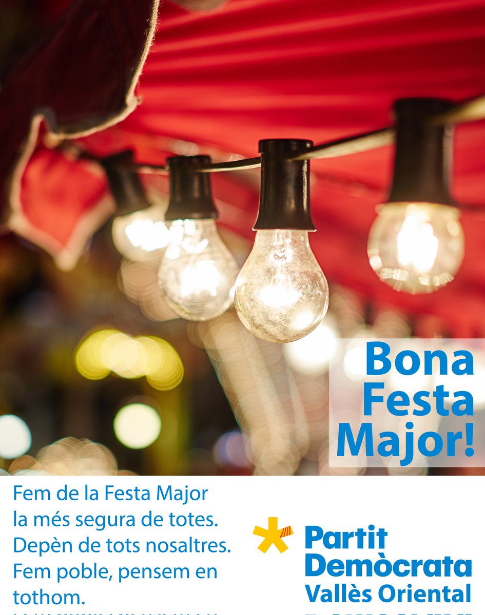 PD_VOriental's tweet photo. Estem en ple estiu i és època de festes majors als nostres pobles i ciutats. 

Us desitgem una BONA FESTA MAJOR!!! 🥳🥳🥳🥳

Fem de la Festa Major la més segura de totes.
Depèn de tots nosaltres.
Fem poble, pensem en tothom. https://t.co/KXAIceBeSC