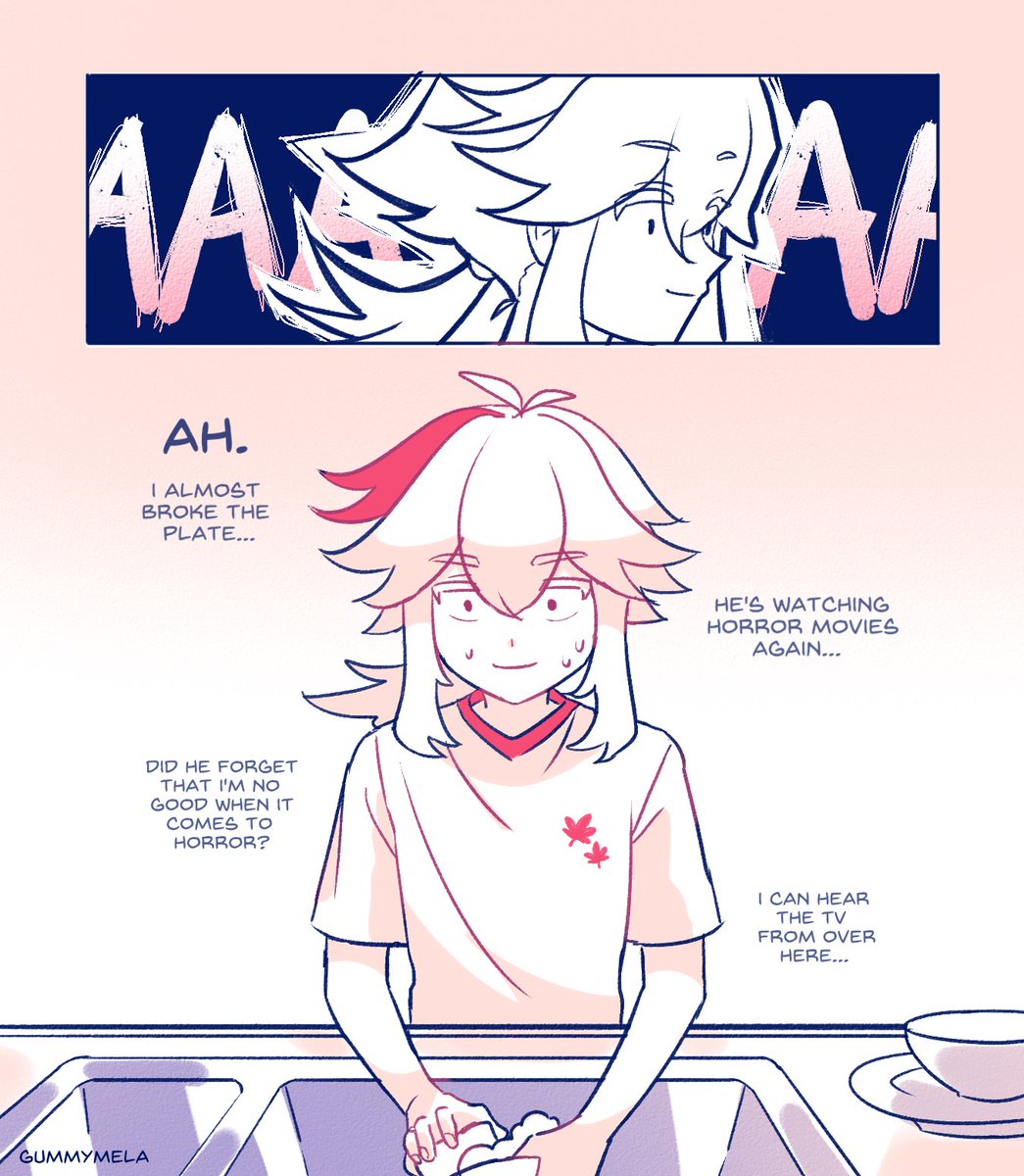 modern kzsc au but kazuha is not immune to jumpscares and horror #kazuscara 