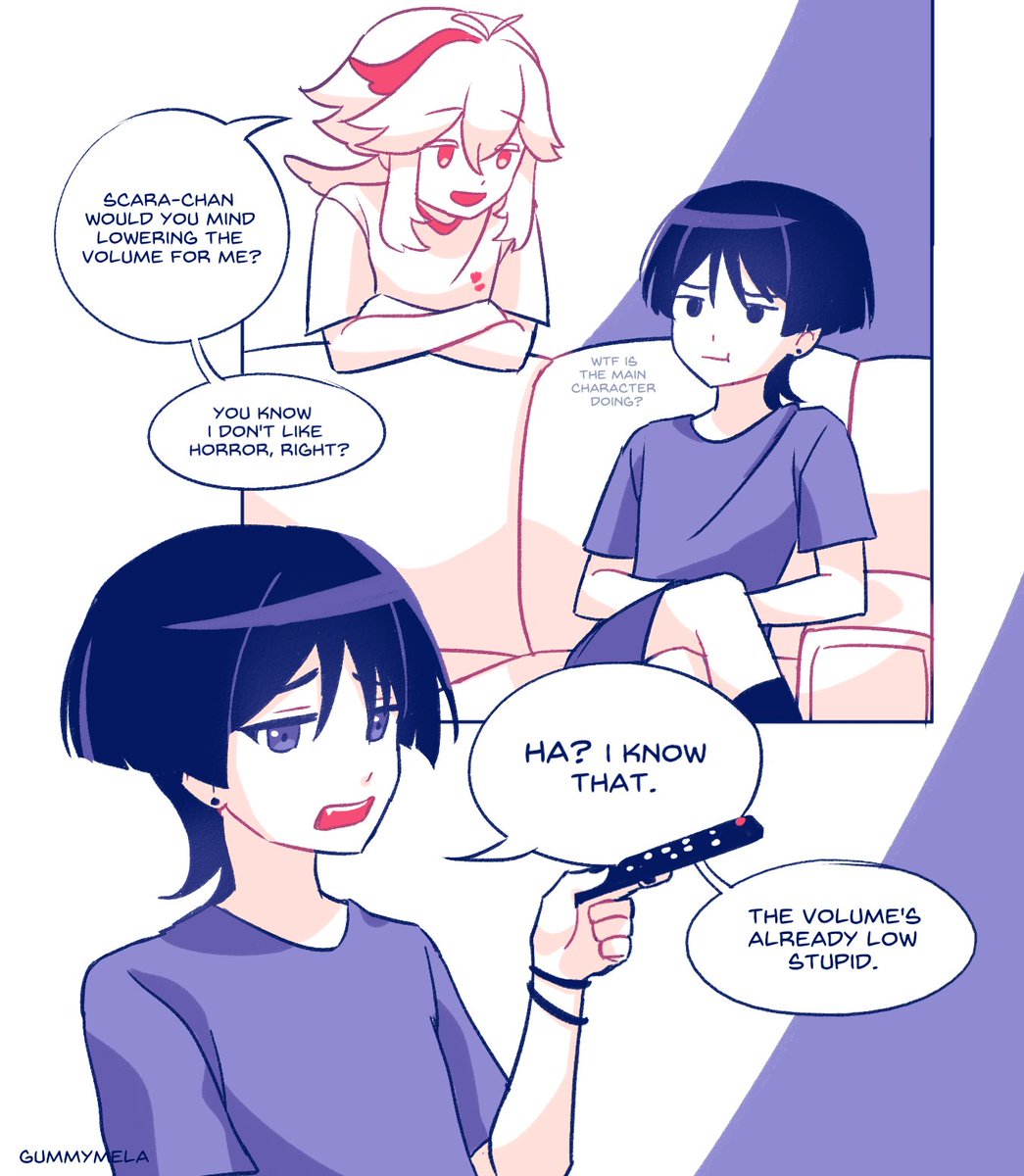 modern kzsc au but kazuha is not immune to jumpscares and horror #kazuscara 