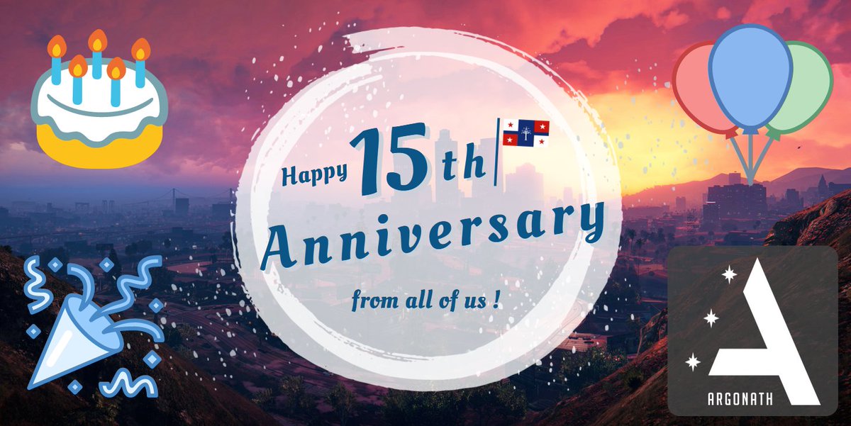 ArgonathRP's tweet photo. Today, Wednesday 28th July 2021 marks 1⃣5⃣ YEARS🎂  since the launch of Argonath RPG! As a little surprise and thanks to you guys we will be hosting some events this evening and just having some fun together. Visit our discord for more details ⬅

#Argo2021 #ArgonathRPG #GTA5 https://t.co/FIU6VN12Oy