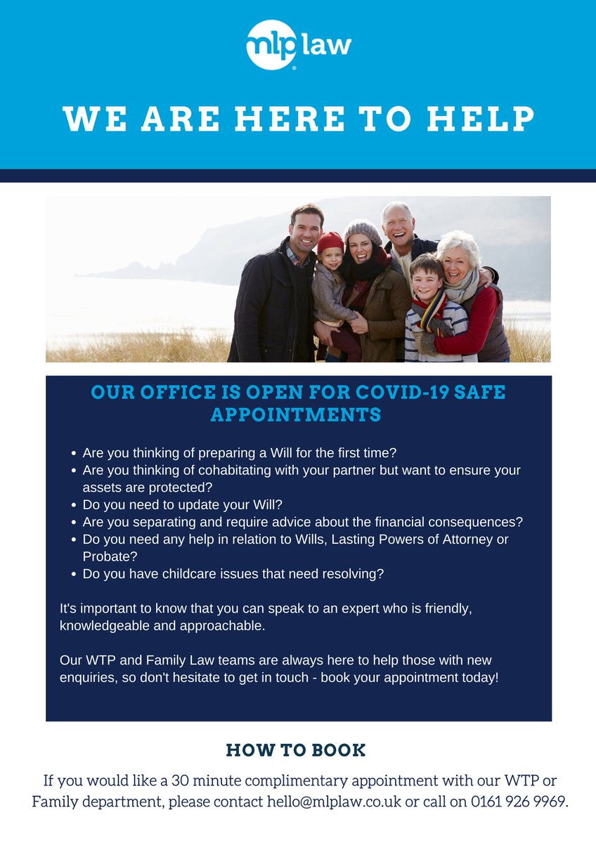 MLP_LAW's tweet photo. Are your personal affairs in order? Do you have a Will, a Lasting Power of Attorney or have your family circumstances changed?

It's our mission to ensure that our clients have the peace of mind knowing that all your affairs are in order, contact us today to see how we can help! https://t.co/X0u4iIsA3R