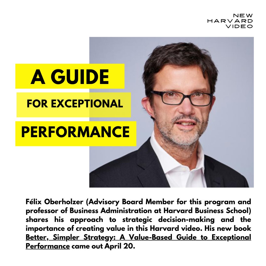 rccharvardexe's tweet photo. https://t.co/6jEunOvUON In Better, Simpler Strategy, Felix Oberholzer-Gee shows how even the most innovative companies adhere to one basic principle. He delves further into his framework in a new video https://t.co/4Hi29sn0Ka