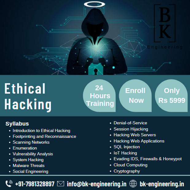 bkengineeringin's tweet photo. Wish to Become a Hacker(an ethical one)?
here are the course syllabus, Job roles, Salary details.
For more info
call 7981328897
Email  info@bk-engineering.in

#ethicalhacking #hacking #cybersecurity #hacker #hackers #linux #ethicalhacker #programming #pentesting #bkengineering https://t.co/7F0PgUVRnu