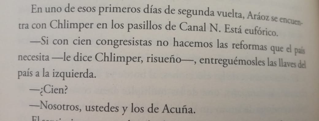 anamavidalc's tweet photo. Conversa entre #MecheAraoz y #Chlimper.
La #Derecha hizo que la #Izquierda ganara, fue a propo.
Extracto de K.O.PPK de @ocram https://t.co/ort3b4IMDd