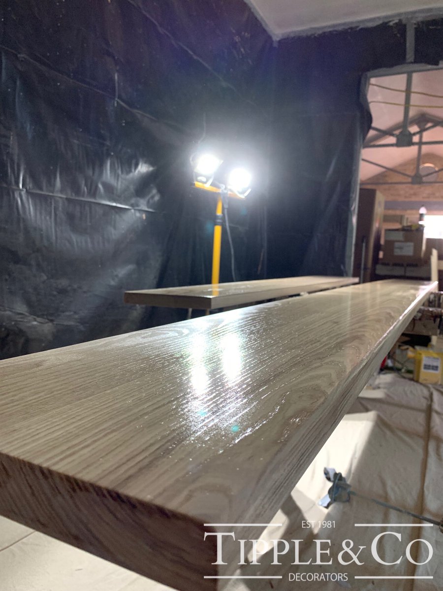 We decided to use Tikkurila Kiva 10 clear matt lacquer which has a 10% sheen level. We applied 4/5 coats with a lot of high grade sanding in between to get a super smooth finish &amp; today we are giving them a polish &amp; a final buff on the surface 👌🏼😜

#norfolk #norfolkbusiness