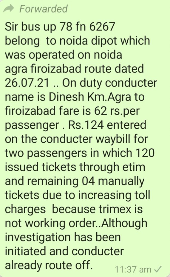 Rm_noida's tweet photo. @ArpitSharUP75 @Upsrtcgzb @Ashokkatariya9 @Upsrtc_Agr @CMOfficeUP https://t.co/ewvVaJkPId