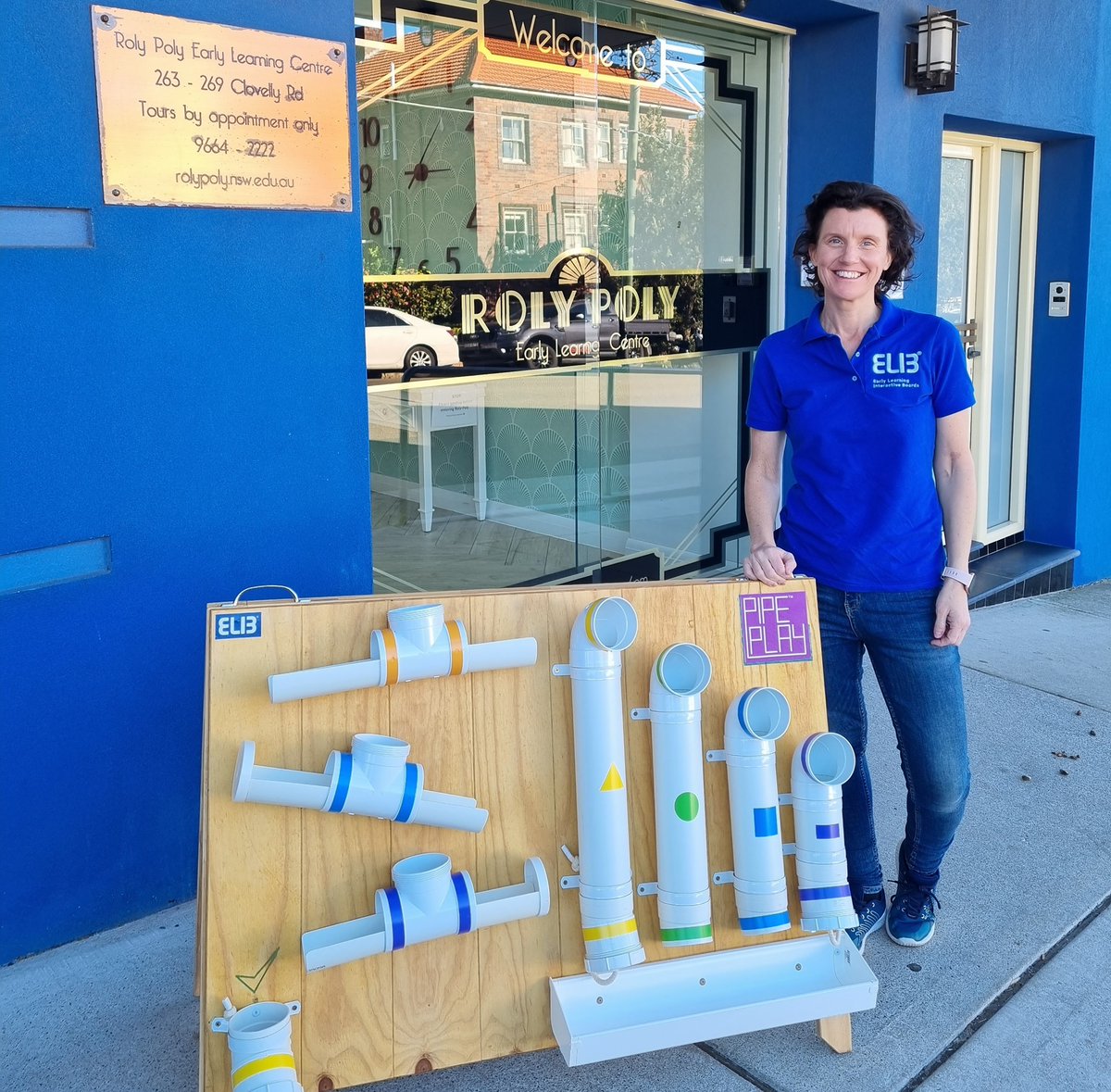 elibaustralia's tweet image. ELIB starts the week out by supporting Early Learning Matters Week. Here is our Creative Director, Lynsey dropping off one of our Pipe Play boards to Roly Poly in Clovelly.  
#EarlyLearningMatters #EarlyLearningMattersWeek #earlylearninginteractiveboards #earlylearning #eliboards