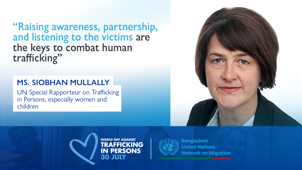 IOMBangladesh's tweet photo. Siobhan Mullally, UN Special Rapporteur on Trafficking in Persons, talked about collective efforts to combat human trafficking. 

🔴 Watch the event live: https://t.co/ctVVwxeuCw

#EndHumanTrafficking https://t.co/spRBdyW82j