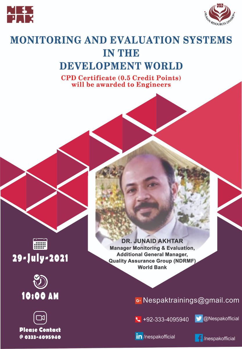 For zoom link and Zoom Id please Email @ nespaktrainings@gmail.com or WhatsApp @ 0333-4095940