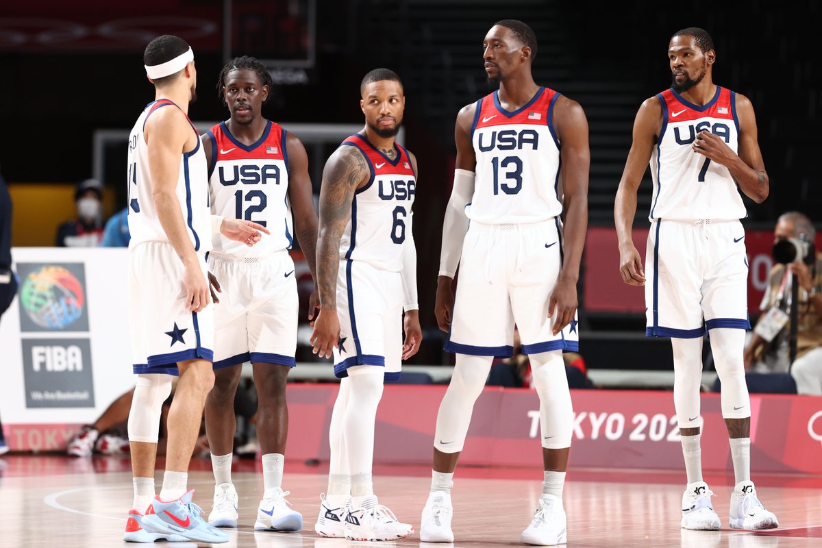 BleacherReport's tweet image. Team USA defeats Iran, 120-66

Dame: 21 PTS

KD: 10 PTS, 5 AST, 3 BLK

#Tokyo2020