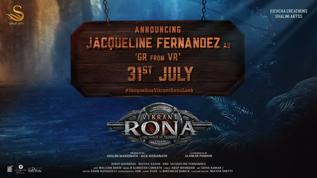 unitesandalwood's tweet photo. Jacqueline Fernandez first look in Vikrant Rona will be released on July 31
.
@Asli_Jacqueline @anupsbhandari @KicchaSudeep @VikrantRona
.
#JacquelineVikrantRonaLook #JacquelineFernandez #VikranthRona #WorldGetsANewHero #WorldOfPhantom #KichchaSudeep #SandalwoodUnited https://t.co/POi019n93F