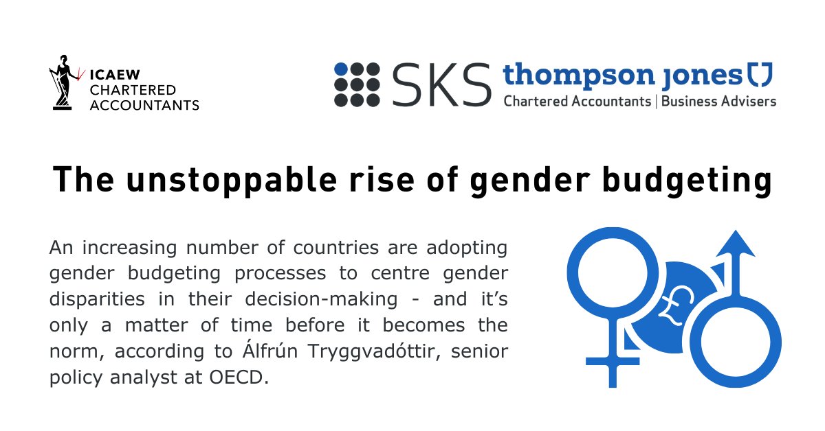 “It is most effective to have someone responsible within the #budget division who is looking constantly at the #gender perspective within budget proposals,” says Álfrún Tryggvadóttir, senior policy analyst at #OECD.
#ukfinance #finacialplanning #icaew 
bit.ly/371Uaaf