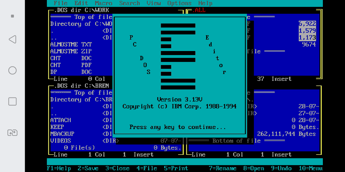 Sherlockbalaji's tweet image. Vakra grahas take you back.

Vakra Budha PD made me see old zip file of #PCDOS7 yesterday.

I played around with E editor with #Dosbox Android. It can open 4 windows (Budha loves text) &amp;amp; add columns (Budha likes accounts).

Bukti lord Surya rules 3H (writing), so he helped Budha.