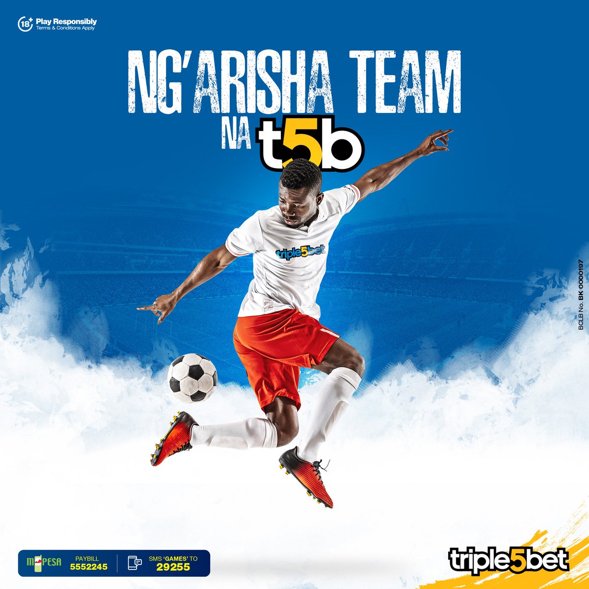 triple5bet's tweet photo. 🚨NG'ARISHA TEAM YAKO NA T5B!
 
📢 Jenga team yako ya mtaani !!
🗒️ Comment with the name of the local team you'd like to get a full set of jerseys(15) and 2 balls
The comment with the most likes by Saturday 31st July 
@9AM gets their local team awarded jerseys and balls.
#T5B https://t.co/dQ2La1ShKf